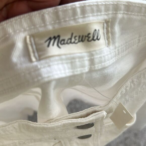 Madewell Stretch Denim A-Line Mini Skirt in Tile White: Button-Front Edition 14 - Picture 5 of 7